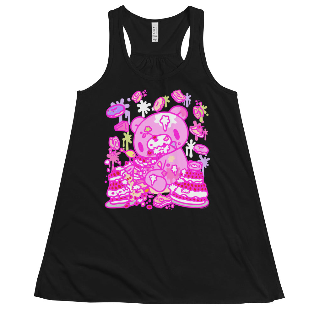 GLOOMY BEAR Official "Pink x Black" Flowy Tank Top by Mori Chack