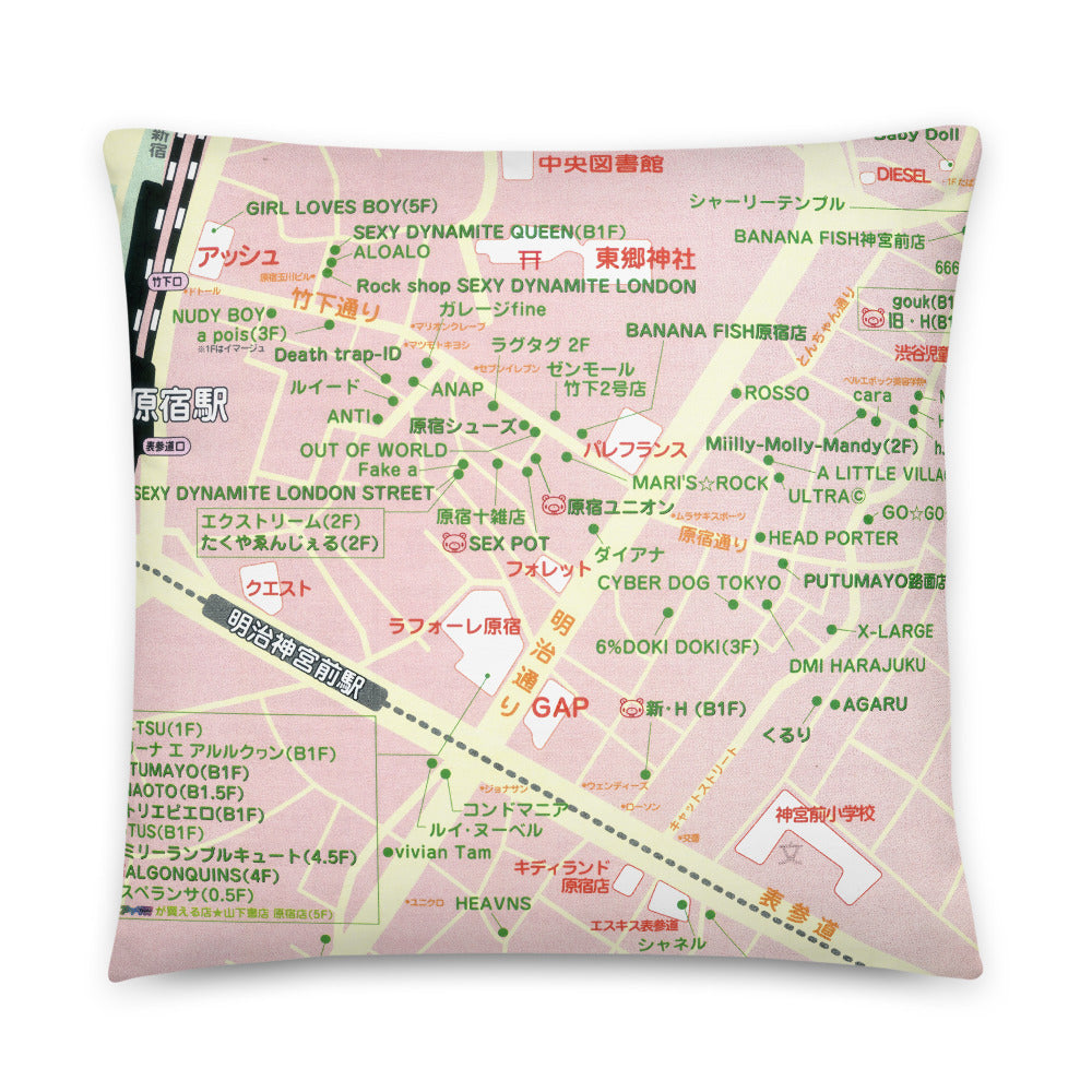 Harajuku Map Full Print Pillow