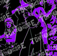 YANKII STYLE "Pinky Violence" Unisex T-shirt by Haruki Ara (Purple on Black)